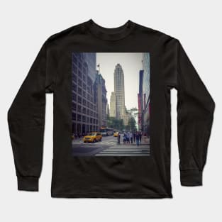 Skyscrapers Street People Garment District Manhattan NYC Long Sleeve T-Shirt